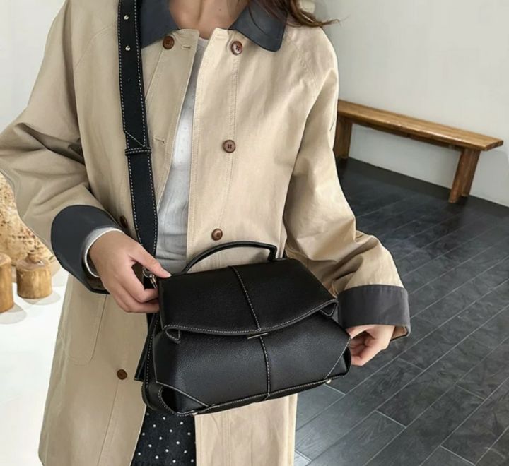 TROUVAILLE東大門實拍韓國女裝新品休閑熱賣單肩斜跨包牛皮TROUVAILLE單肩/斜跨包