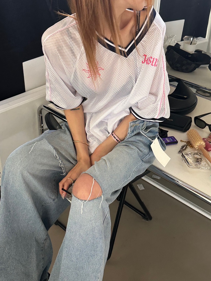 ZEROZERO韓國代購女士新品26夏季推薦熱賣時尚T恤網眼寬松ZEROZEROT恤