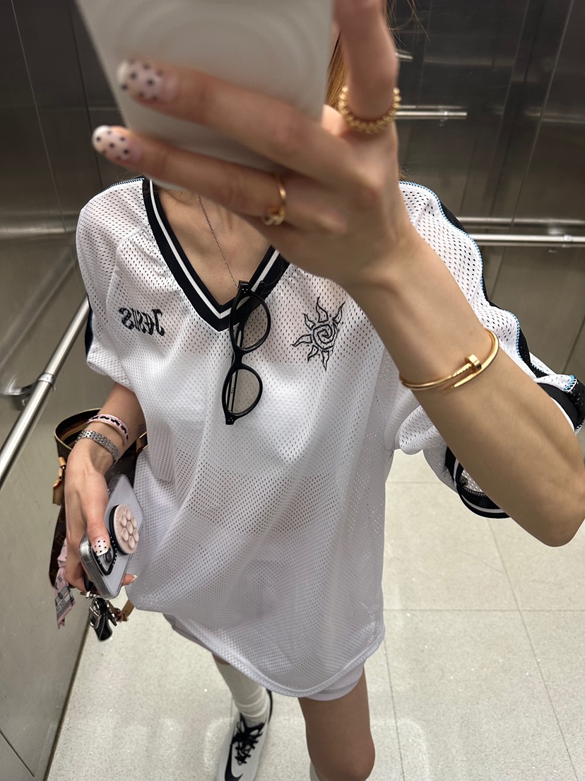 ZEROZERO韓國代購女士新品26夏季推薦熱賣時尚T恤網眼寬松ZEROZEROT恤圖色3