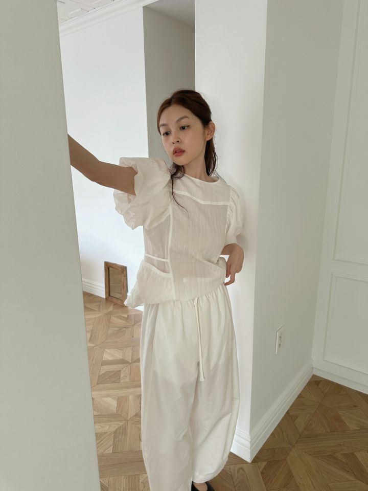 MARE韓國直郵實拍女士新品26春夏時尚人氣襯衫蕾絲衫泡泡袖LMARE襯衫/蕾絲衫
