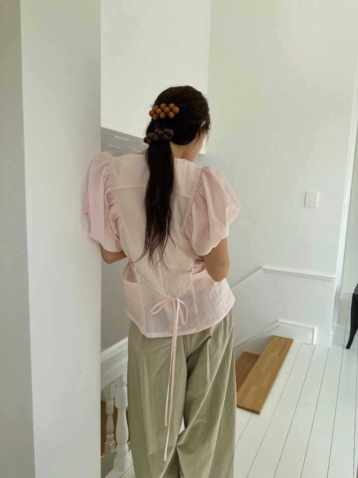 MARE韓國直郵實拍女士新品26春夏時尚人氣襯衫蕾絲衫泡泡袖LMARE襯衫/蕾絲衫