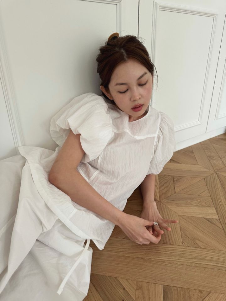 MARE韓國直郵實拍女士新品26春夏時尚人氣襯衫蕾絲衫泡泡袖LMARE襯衫/蕾絲衫圖色2