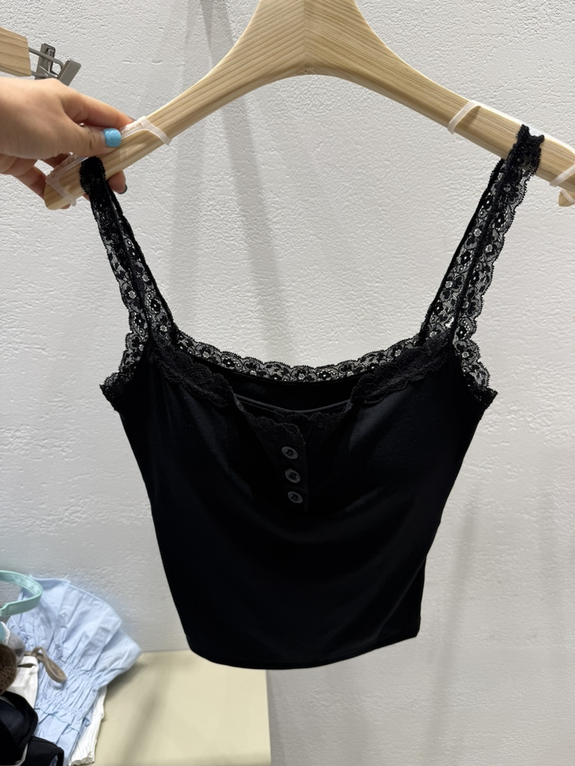 JIMMY韓國代購女裝新款熱賣26春夏人氣26夏季吊帶背心蕾絲無袖JIMMY/REMAKE吊帶/背心圖色4