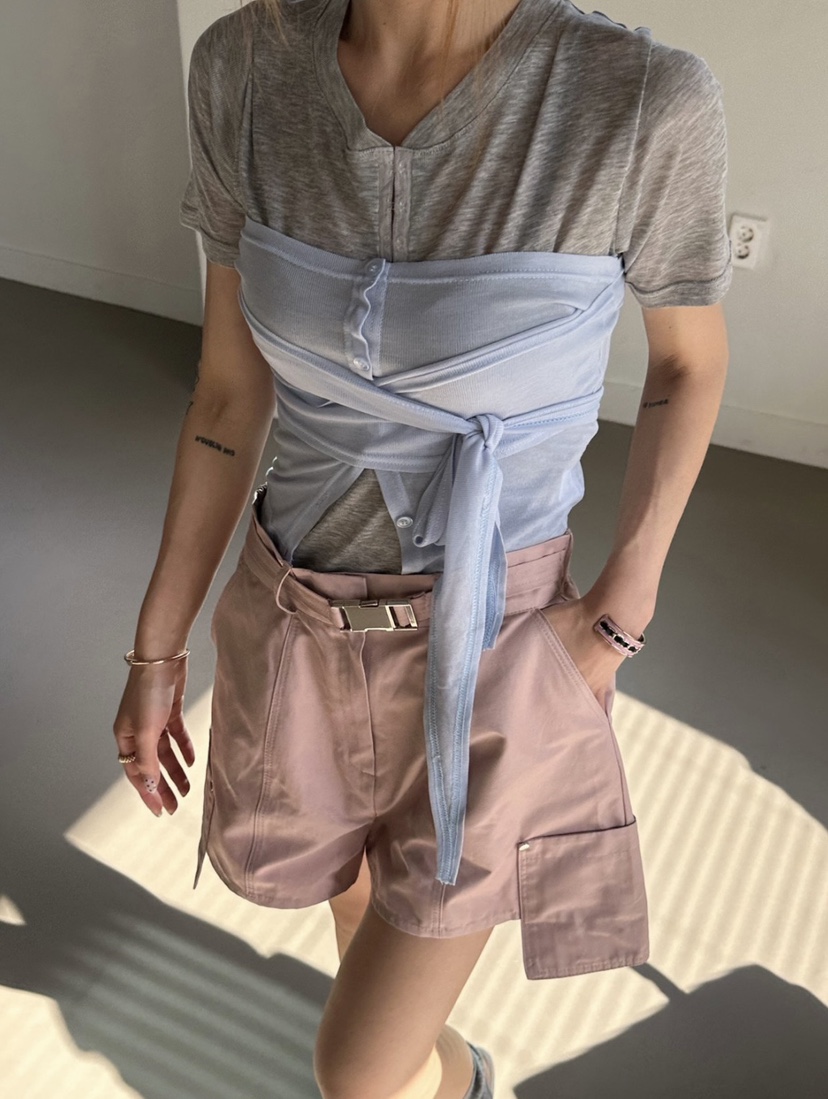 ZEROZERO韓國直郵女士新款26春夏熱賣吊帶背心不含內搭紐扣ZEROZERO吊帶/背心圖色2