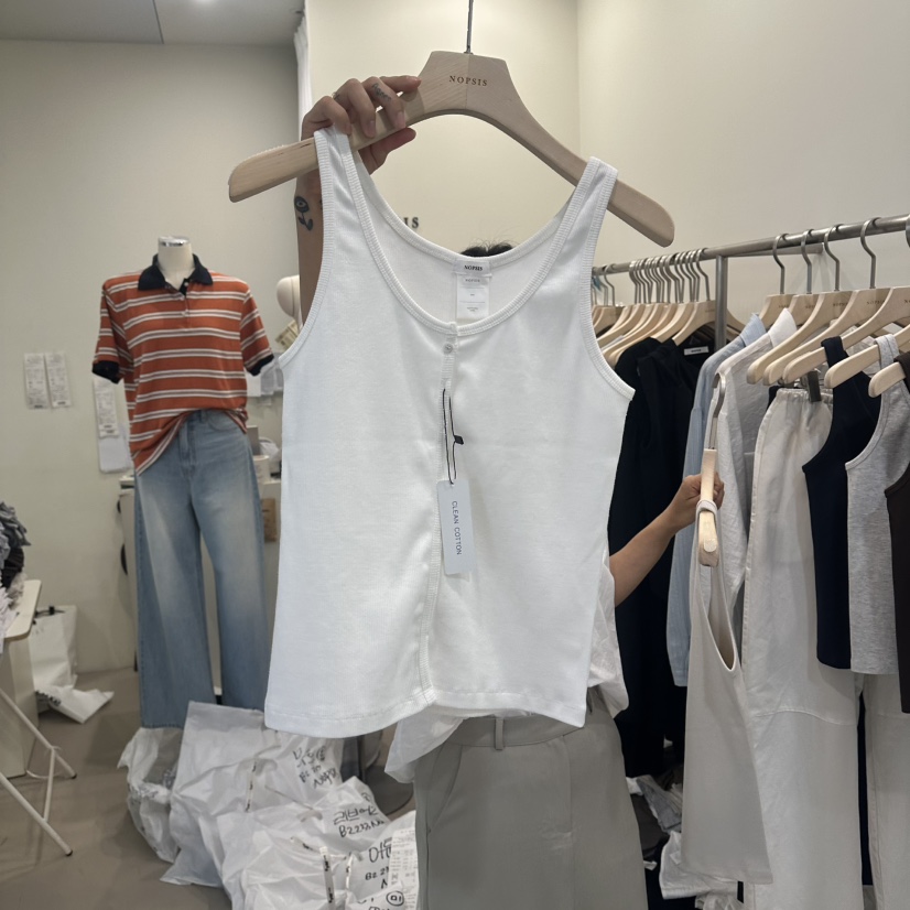 NOPSIS韓國直郵女裝新款26夏季人氣26春夏熱賣休閑吊帶背心NOPSIS吊帶/背心圖色1