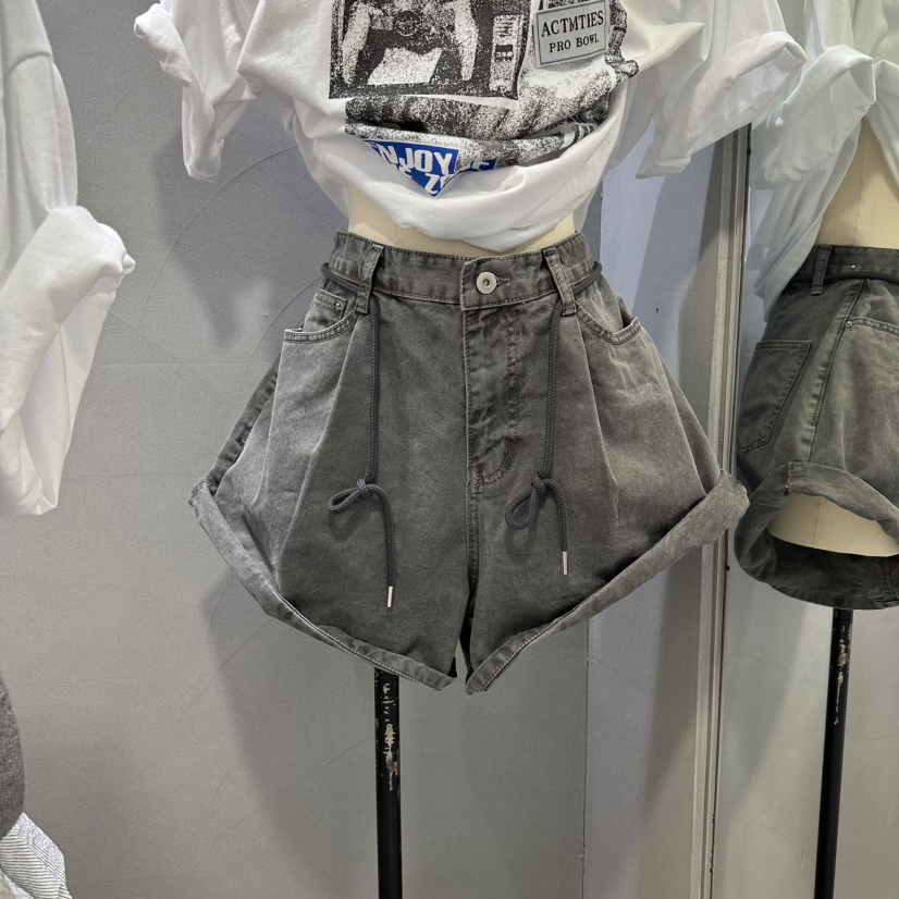 CELINA韓國直郵女裝新品熱賣26夏季休閑職業時尚短褲含腰繩CELI_NA短褲圖色1