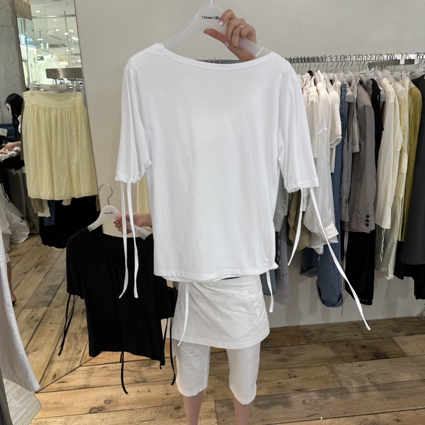 CREAM VILLA韓國直郵女裝新款26夏季T恤串珠CREAMVILLAT恤圖色1