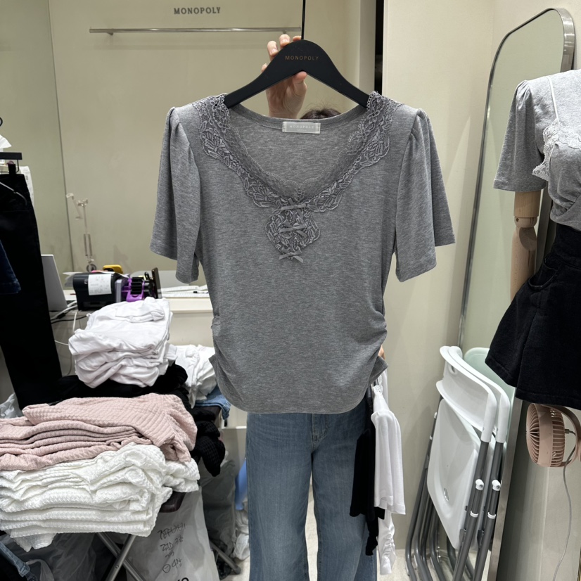 MONOPOLY韓國直郵實拍女士新品推薦職業26春夏26夏季休閑T恤MONO_POLYT恤圖色2