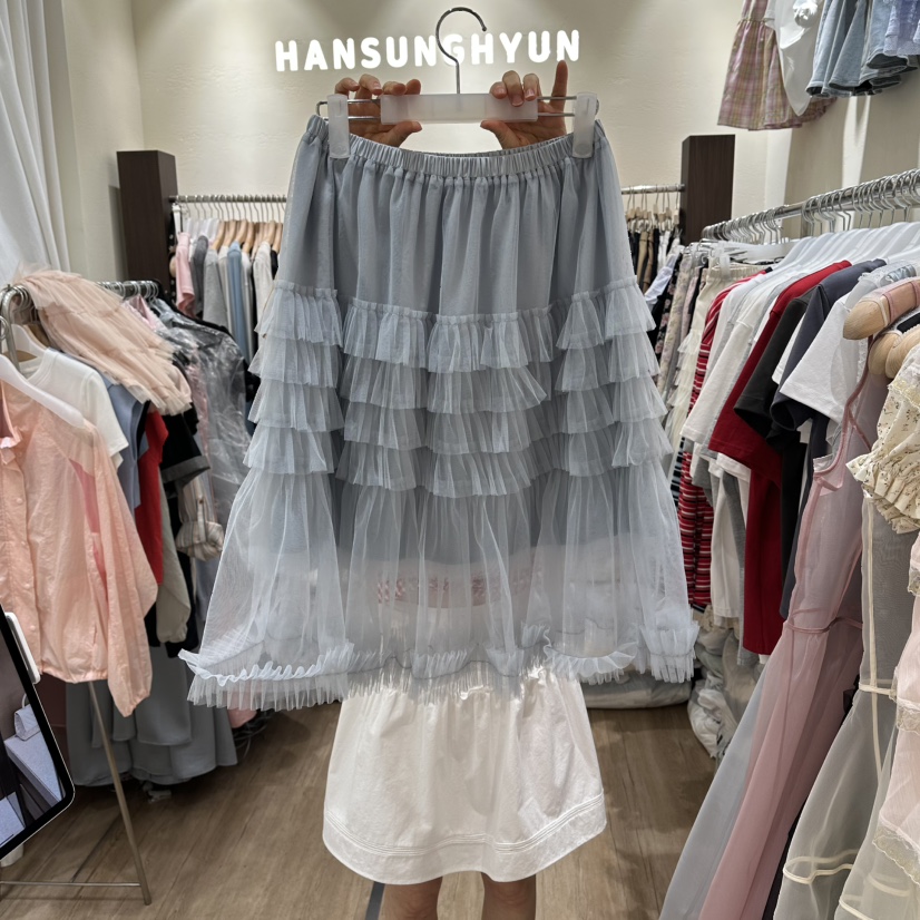 HANSUNGHYUN韓國東大門代購女裝新款26夏季職業推薦長裙多層HANSUNGHYUN長裙圖色2