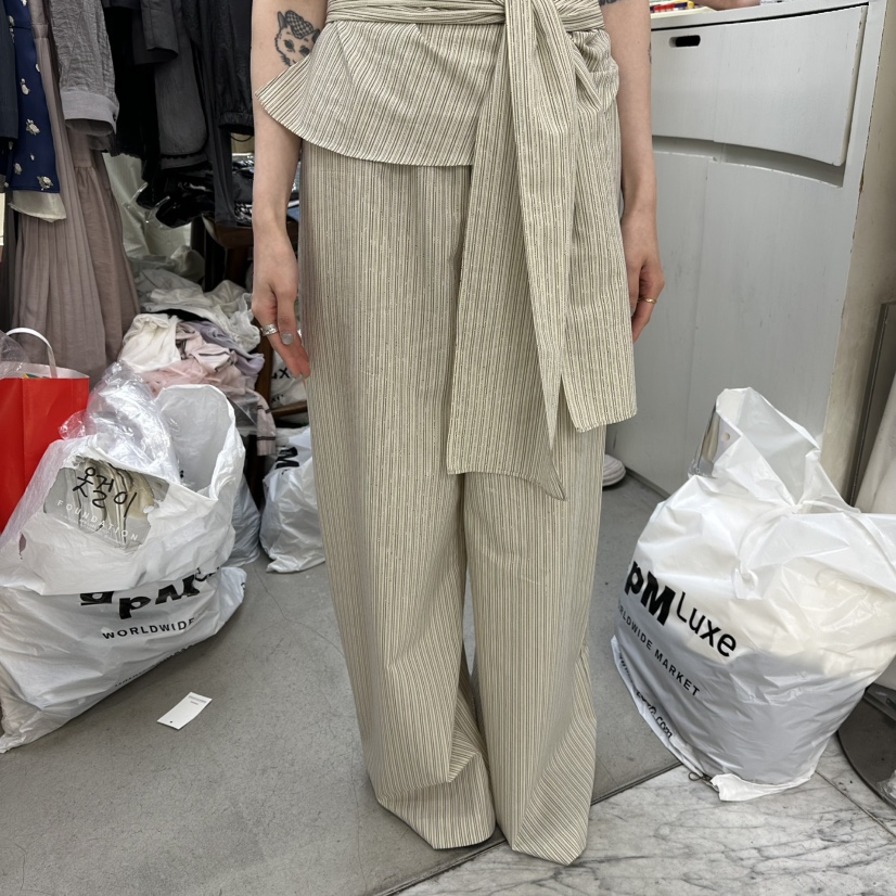 FOUNDATION韓國東大門代購女裝新款熱賣人氣休閑休閑褲絲帶FOUNDATION休閑褲圖色1