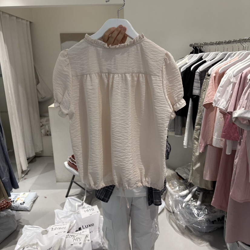 LORING RE I韓國東大門代購女士新品人氣時尚襯衫蕾絲衫LLORING RE-I/BARE襯衫/蕾絲衫