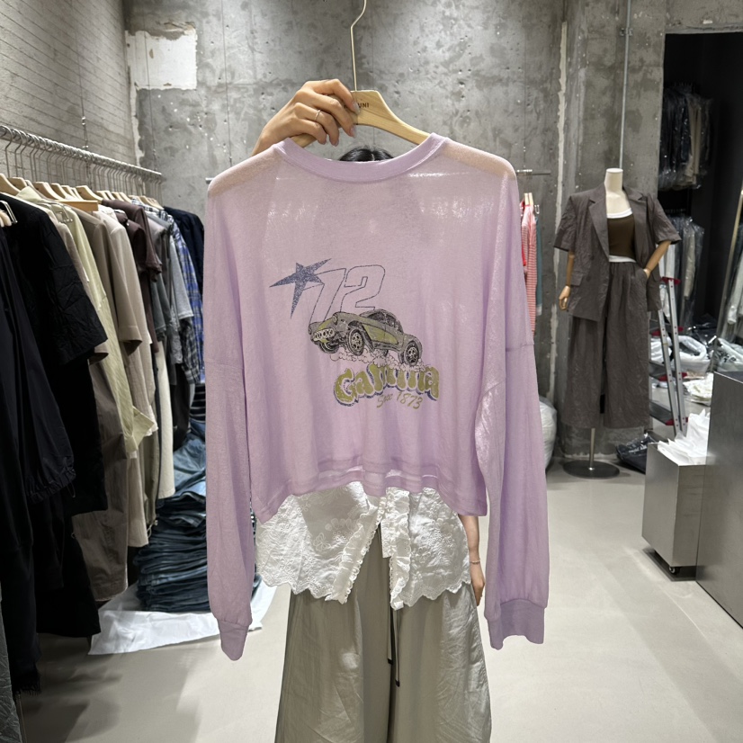 JUNI韓國直郵女裝新品時尚熱賣人氣26春夏休閑推薦長袖T恤my juni長袖T恤圖色2