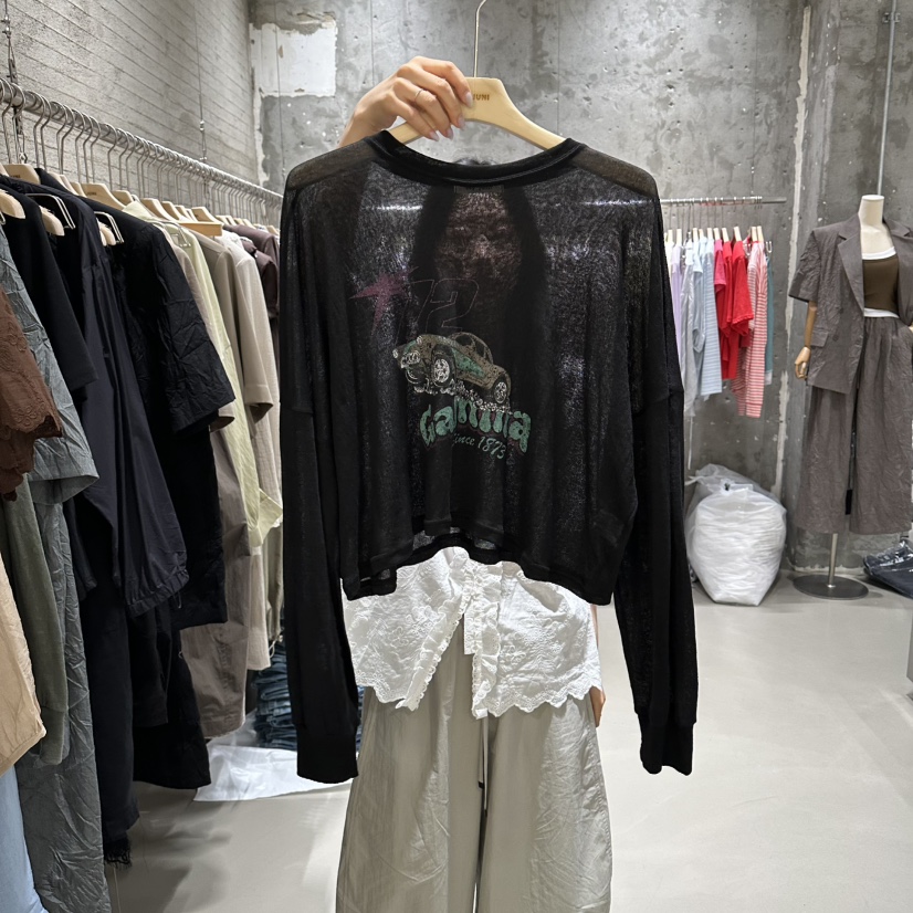 JUNI韓國直郵女裝新品時尚熱賣人氣26春夏休閑推薦長袖T恤my juni長袖T恤圖色4