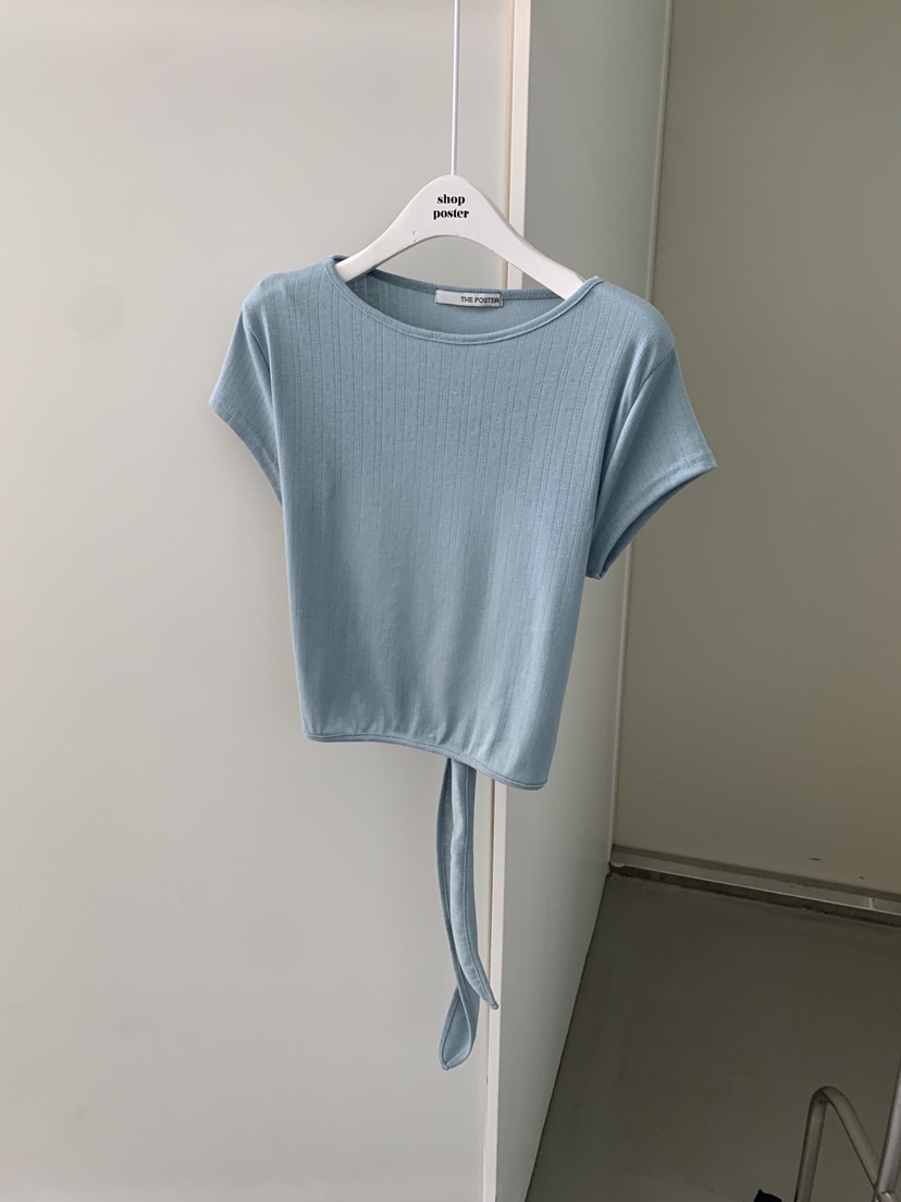 SHOP POSTER韓國直郵女士新品26夏季26春夏時尚熱賣T恤絲帶SHOP_POSTERT恤圖色1
