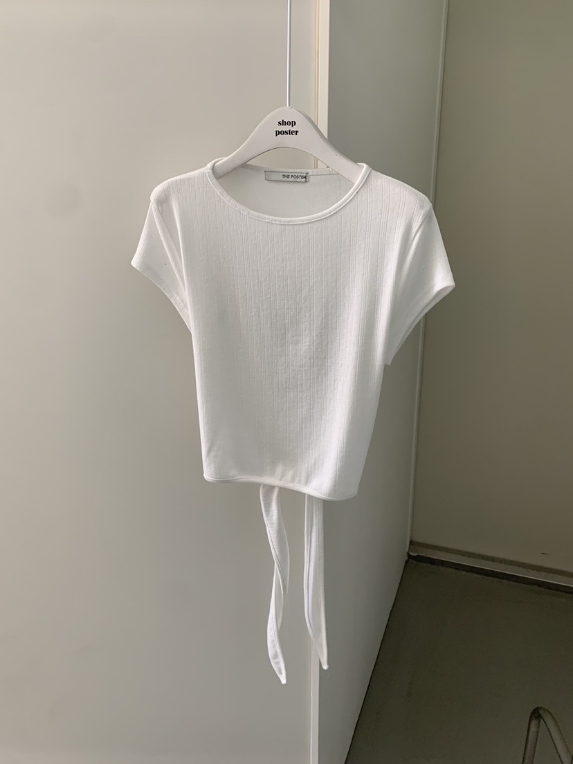 SHOP POSTER韓國直郵女士新品26夏季26春夏時尚熱賣T恤絲帶SHOP_POSTERT恤圖色2