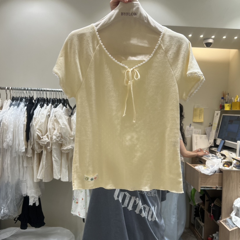 BY FLOW韓國東大門代購女裝新品推薦時尚26春夏26夏季T恤BY FLOWT恤圖色1