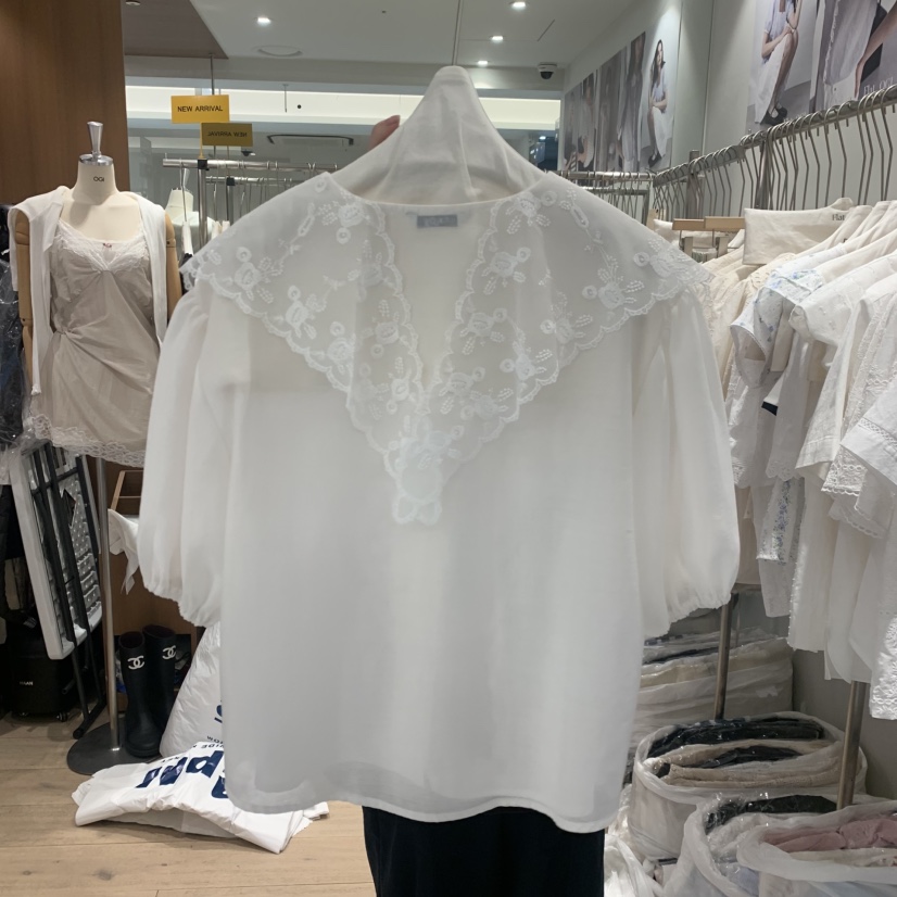 OGI韓國直郵女士新品休閑推薦職業26夏季人氣時尚襯衫蕾絲衫FLat OGI襯衫/蕾絲衫