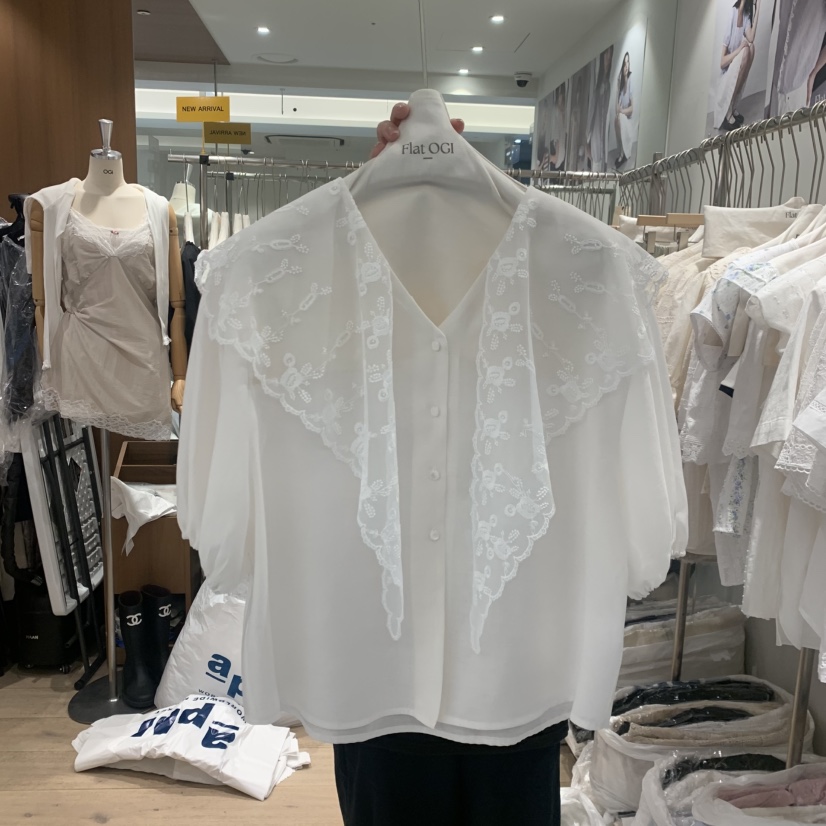 OGI韓國直郵女士新品休閑推薦職業26夏季人氣時尚襯衫蕾絲衫FLat OGI襯衫/蕾絲衫圖色2
