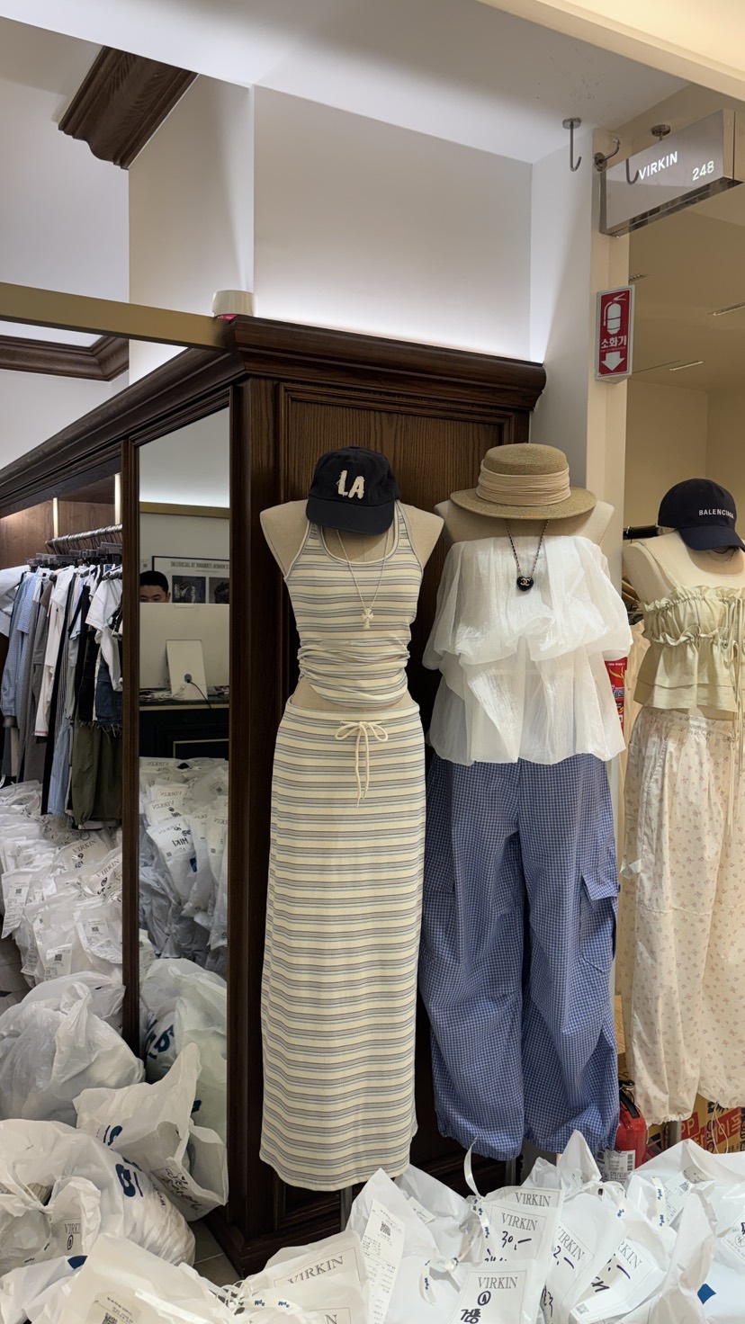 VIRKIN韓國直郵實拍女裝新款推薦熱賣26夏季吊帶背心褶皺無袖VIRKIN吊帶/背心