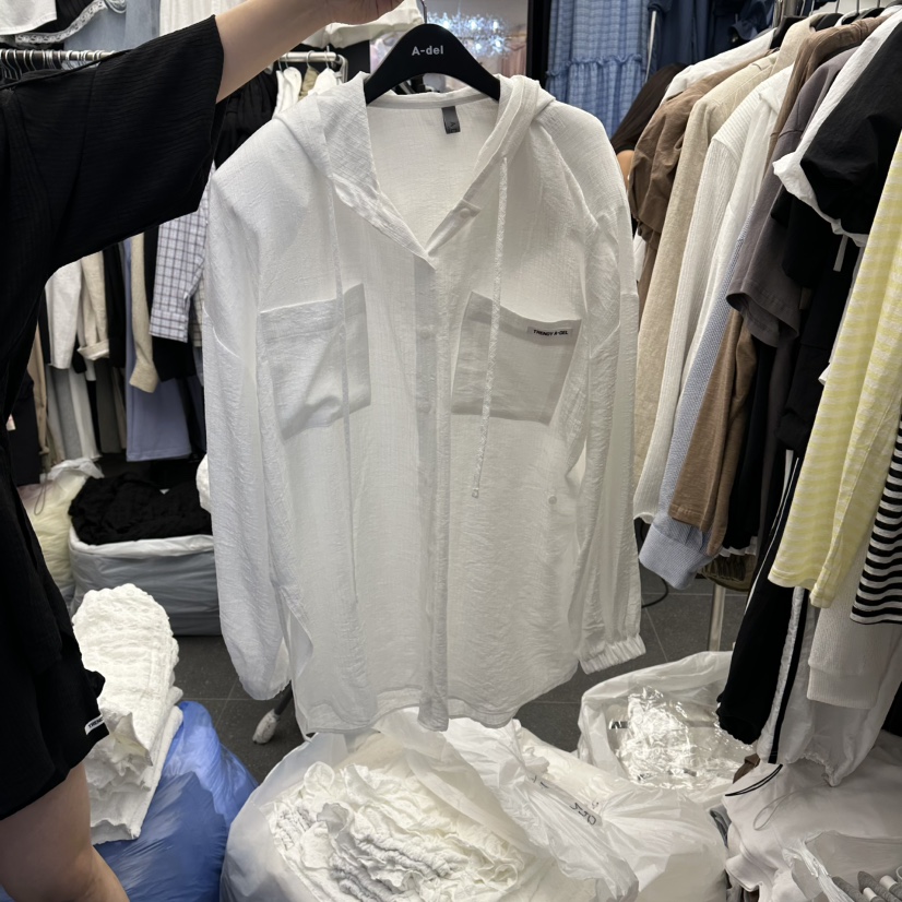 A-DEL韓國東大門代購女裝新品熱賣休閑襯衫蕾絲衫連帽衫A-DEL襯衫/蕾絲衫圖色1