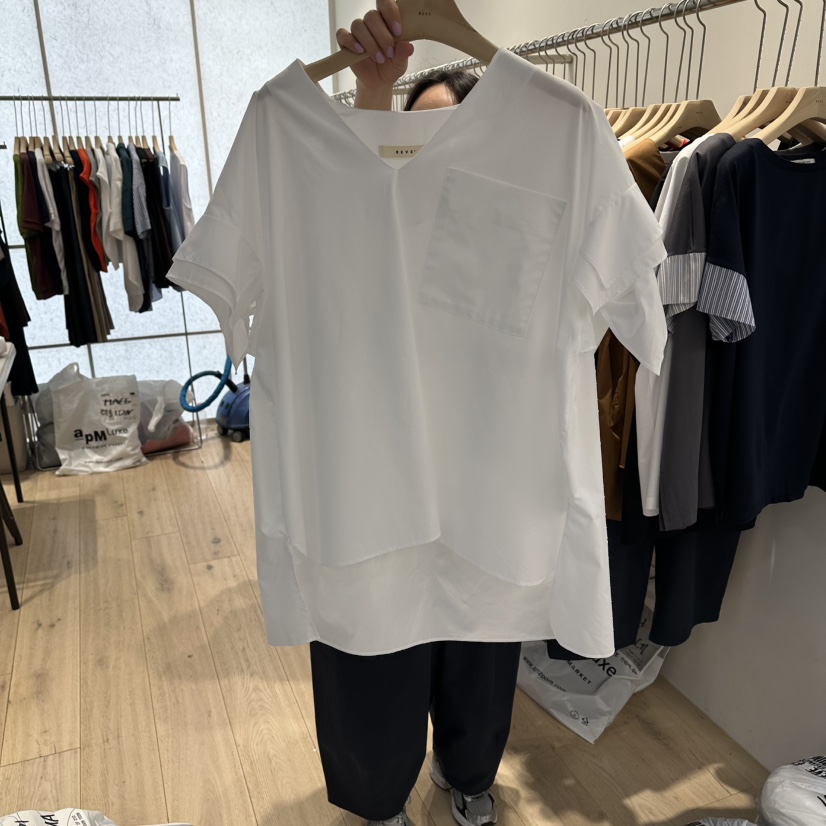 REVE-L韓國直郵實拍女士新款26夏季職業人氣襯衫蕾絲衫LREVE-L襯衫/蕾絲衫圖色1