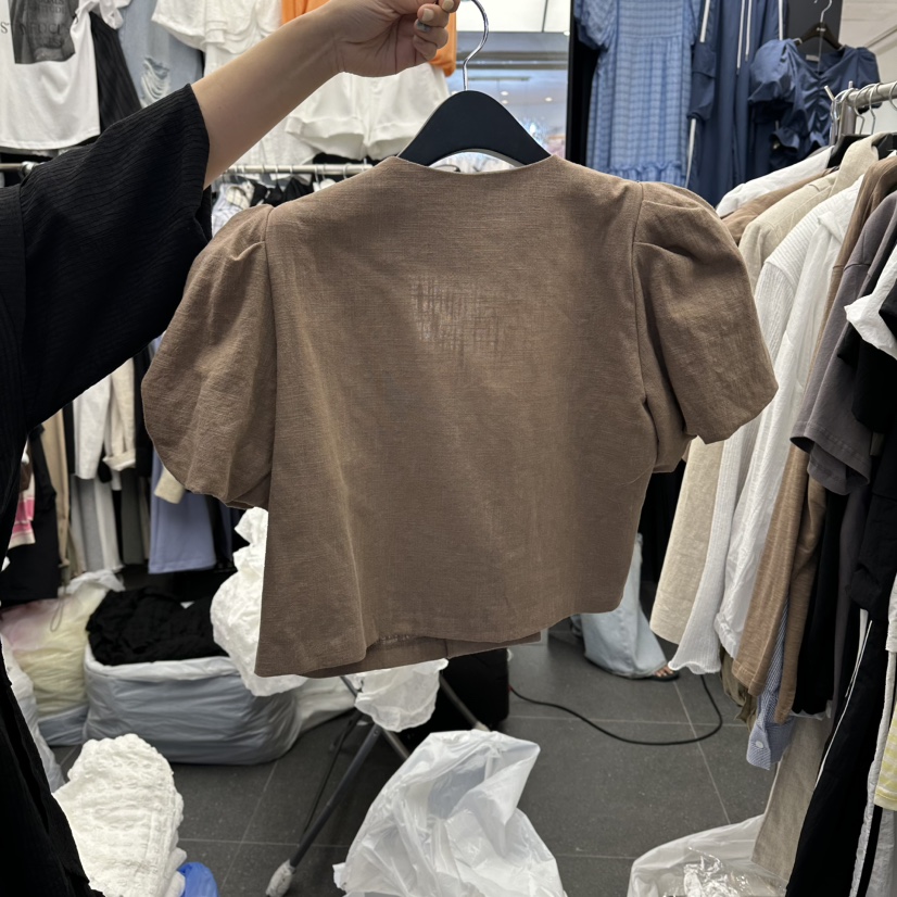 A-DEL韓國直郵女裝新品職業26春夏時尚推薦休閑襯衫蕾絲衫A-DEL襯衫/蕾絲衫