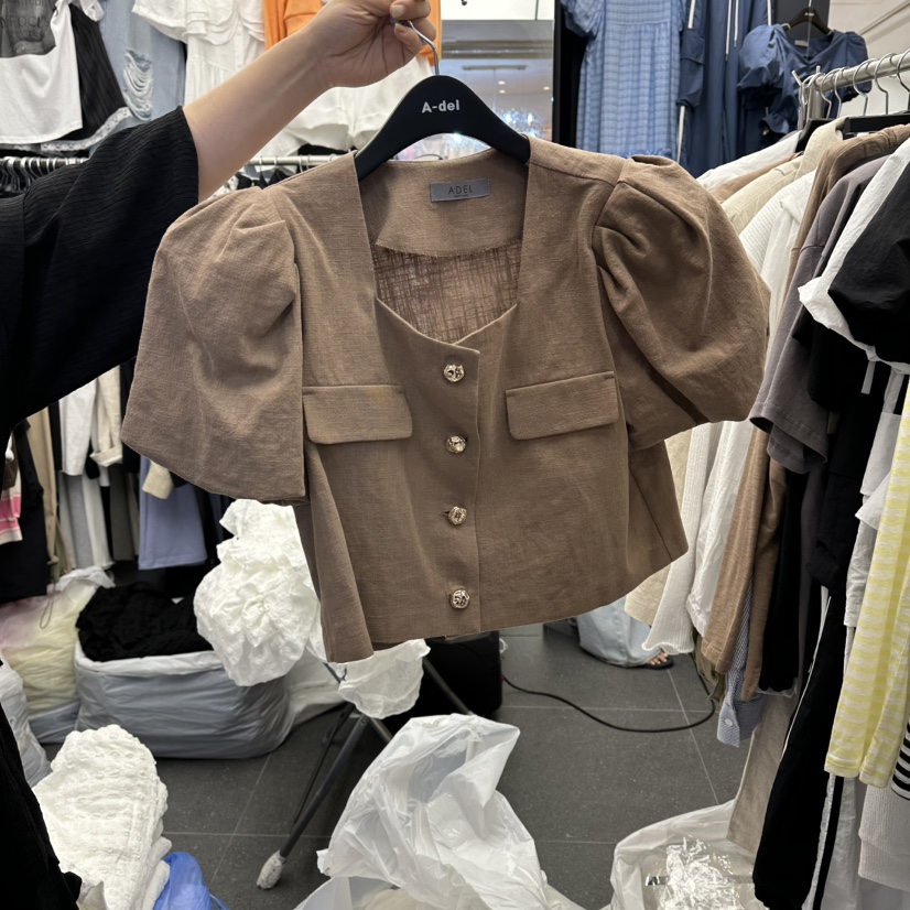A-DEL韓國直郵女裝新品職業26春夏時尚推薦休閑襯衫蕾絲衫A-DEL襯衫/蕾絲衫圖色2