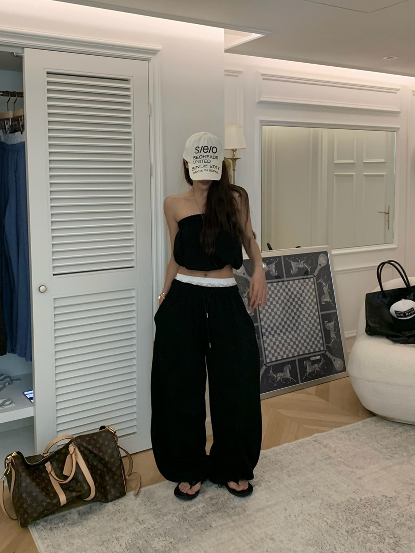 VIRKIN韓國直郵實拍女士新款26夏季26春夏人氣時尚休閑褲VIRKIN休閑褲