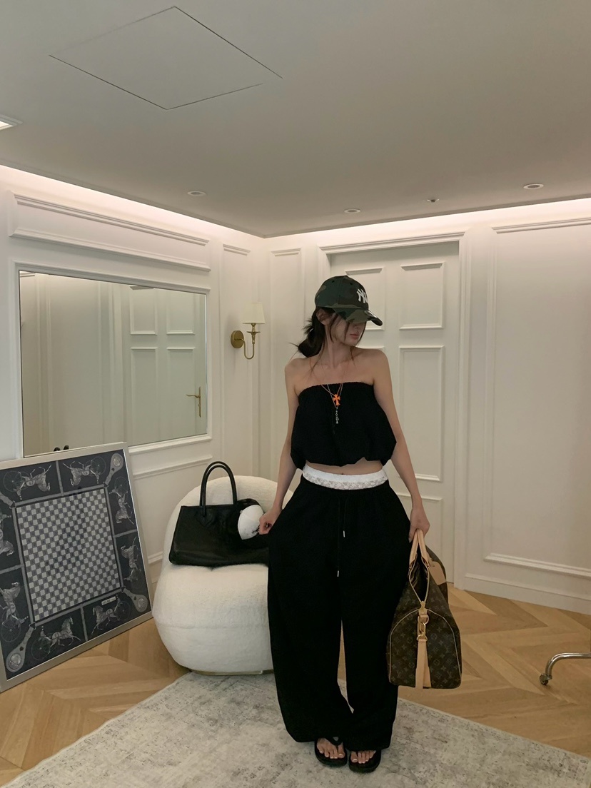VIRKIN韓國直郵實拍女士新款26夏季26春夏人氣時尚休閑褲VIRKIN休閑褲