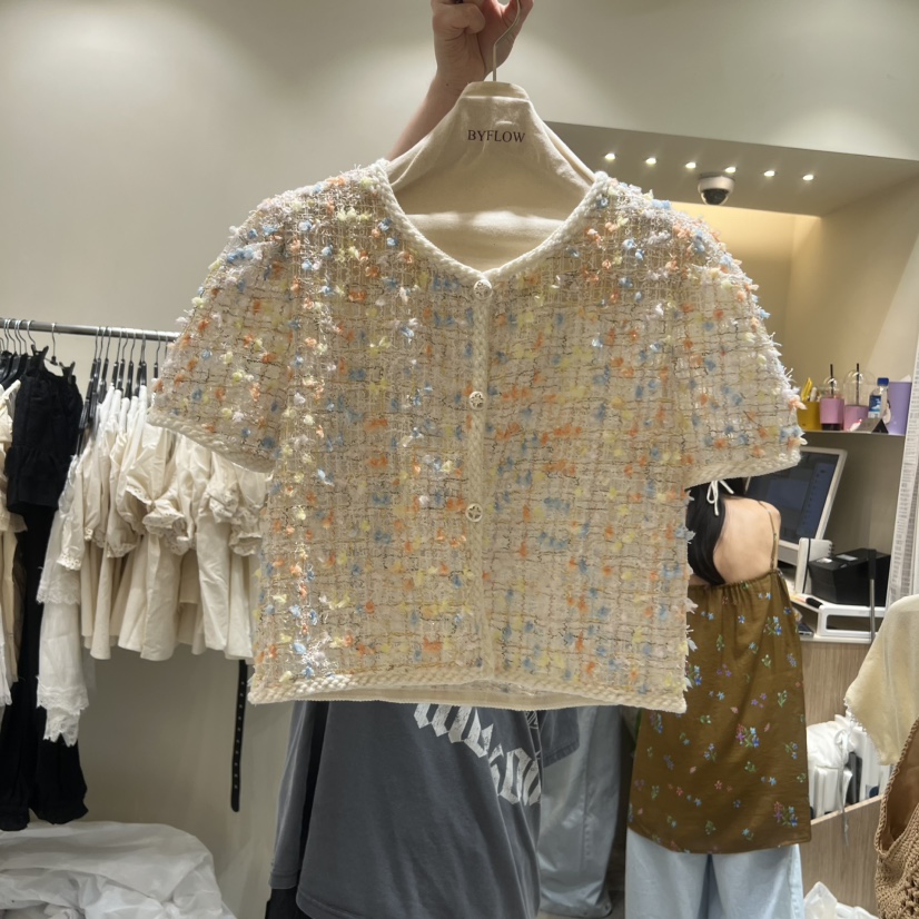 BY FLOW韓國直郵實拍女裝新品熱賣時尚休閑26春夏夾克花呢BY FLOW夾克圖色1