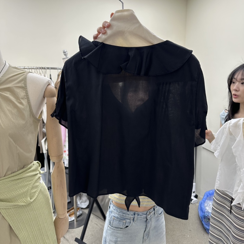 AMOEBA東大門實拍韓國女士新品休閑推薦人氣職業襯衫蕾絲衫AMOEBA襯衫/蕾絲衫