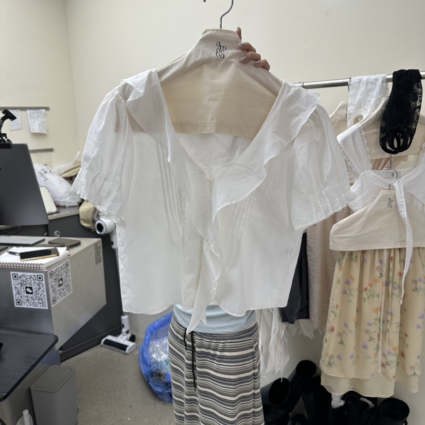AMOEBA東大門實拍韓國女士新品休閑推薦人氣職業襯衫蕾絲衫AMOEBA襯衫/蕾絲衫圖色2
