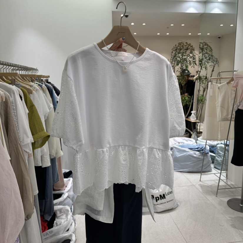 GRACIA韓國代購女裝新品推薦休閑職業時尚熱賣26夏季T恤蕾絲GRACIAT恤圖色1