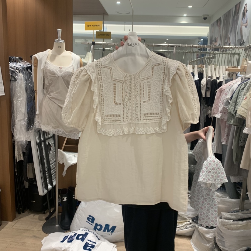 OGI韓國代購女裝新款26春夏時尚休閑人氣職業推薦襯衫蕾絲衫FLat OGI襯衫/蕾絲衫圖色2