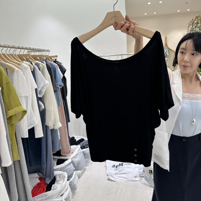GRACIA韓國代購女士新款人氣推薦時尚職業26夏季T恤開襟紐扣GRACIAT恤圖色3