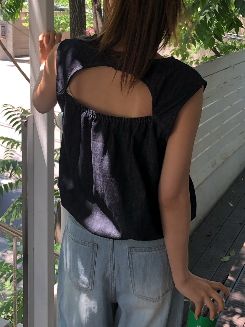 ONDO-P東大門實拍韓國女士新品26夏季職業吊帶背心水洗條紋ONDO-P吊帶/背心