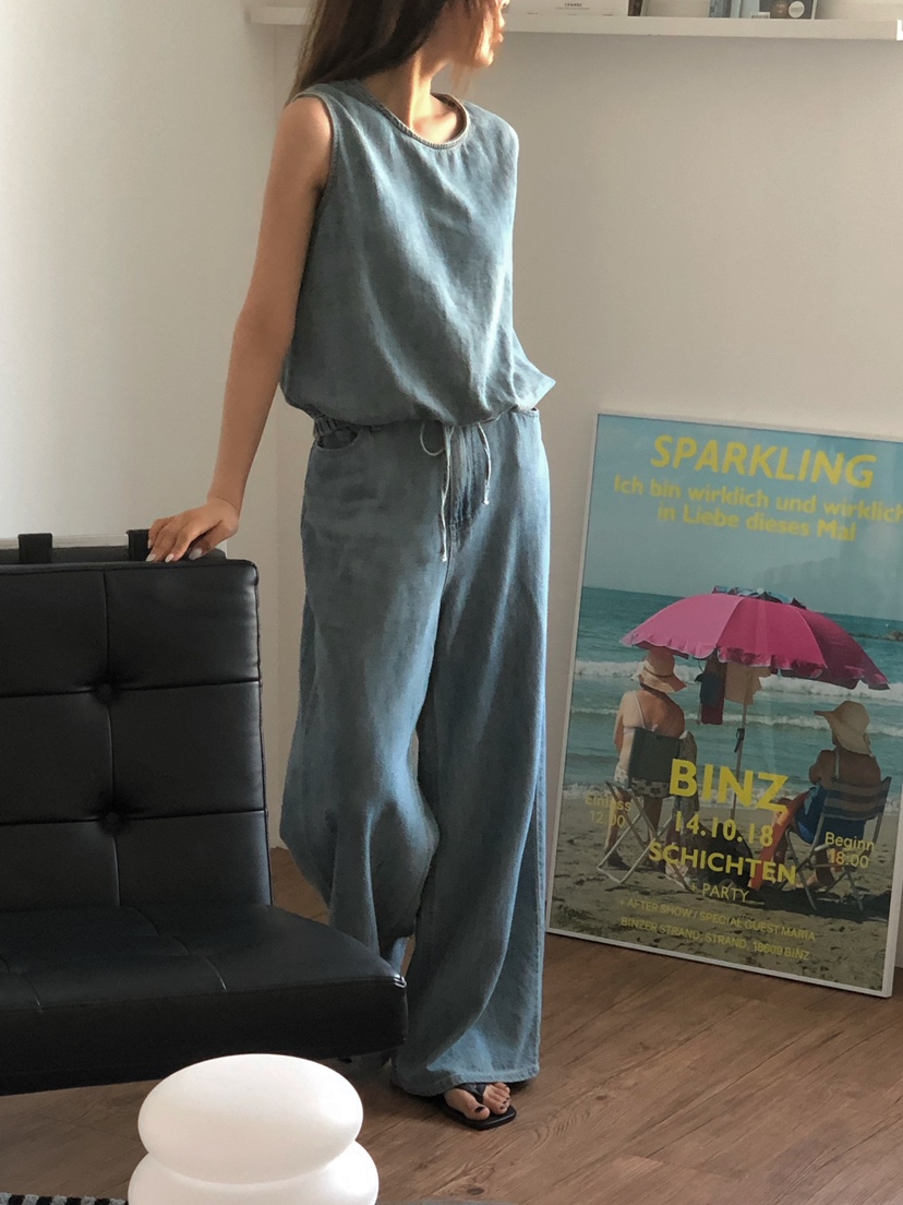 ONDO-P東大門實拍韓國女士新品26夏季職業吊帶背心水洗條紋ONDO-P吊帶/背心