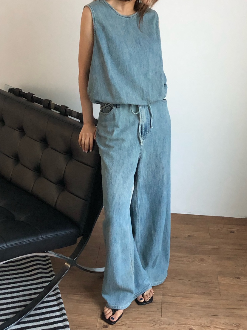 ONDO-P東大門實拍韓國女士新品26夏季職業吊帶背心水洗條紋ONDO-P吊帶/背心