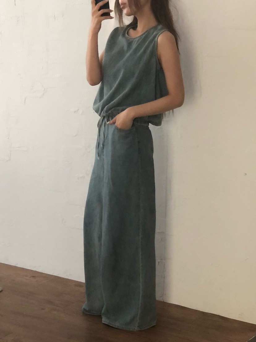 ONDO-P東大門實拍韓國女士新品26夏季職業吊帶背心水洗條紋ONDO-P吊帶/背心