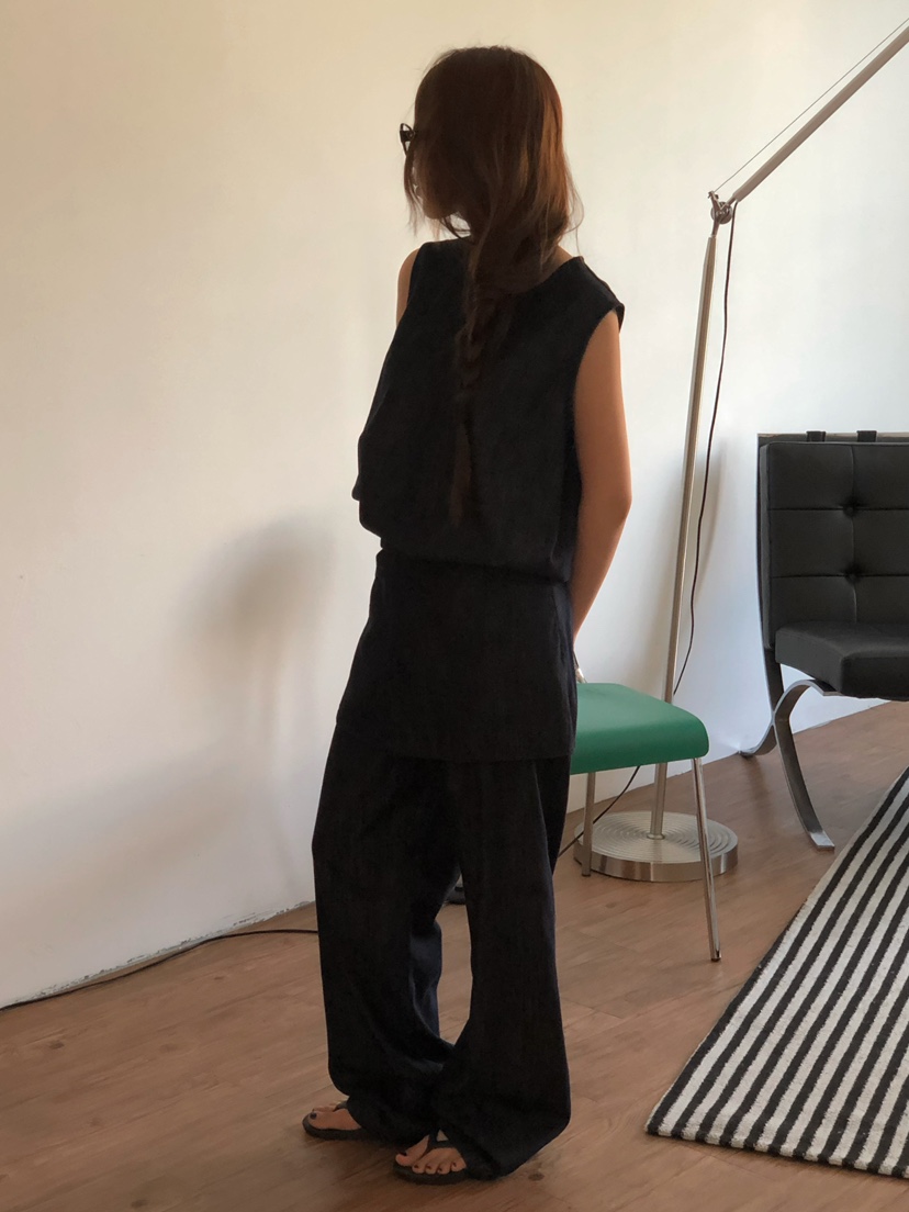 ONDO-P東大門實拍韓國女士新品26夏季職業吊帶背心水洗條紋ONDO-P吊帶/背心