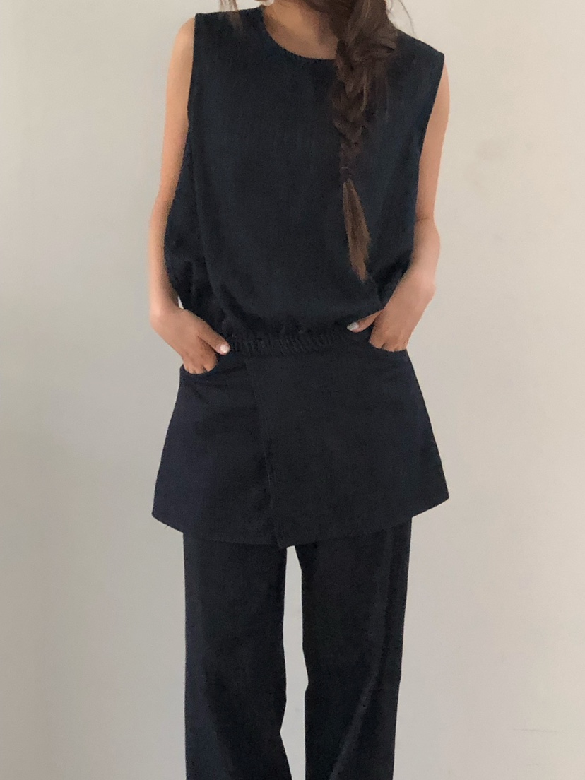 ONDO-P東大門實拍韓國女士新品26夏季職業吊帶背心水洗條紋ONDO-P吊帶/背心圖色1