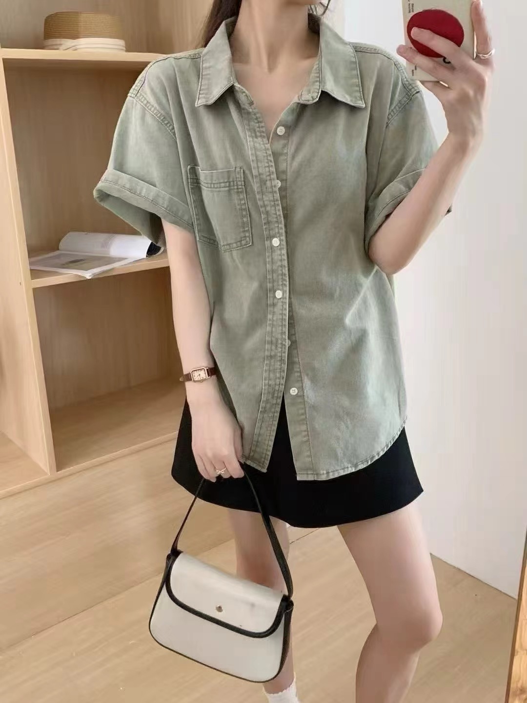MELLDE韓國直郵實拍女裝新款26夏季人氣職業推薦襯衫蕾絲衫SMELLDE襯衫/蕾絲衫