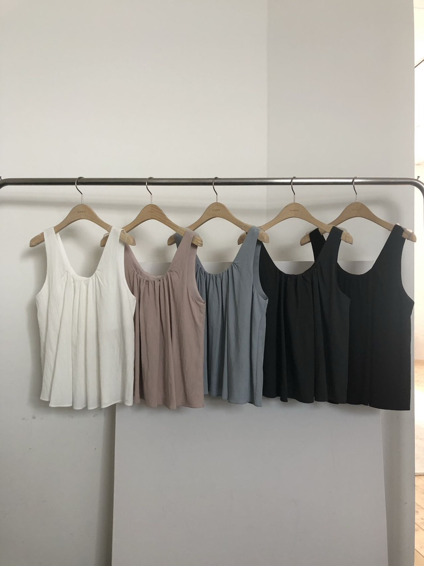 ONDO-P韓國直郵女士新品26春夏人氣休閑吊帶背心褶皺無袖ONDO-P吊帶/背心