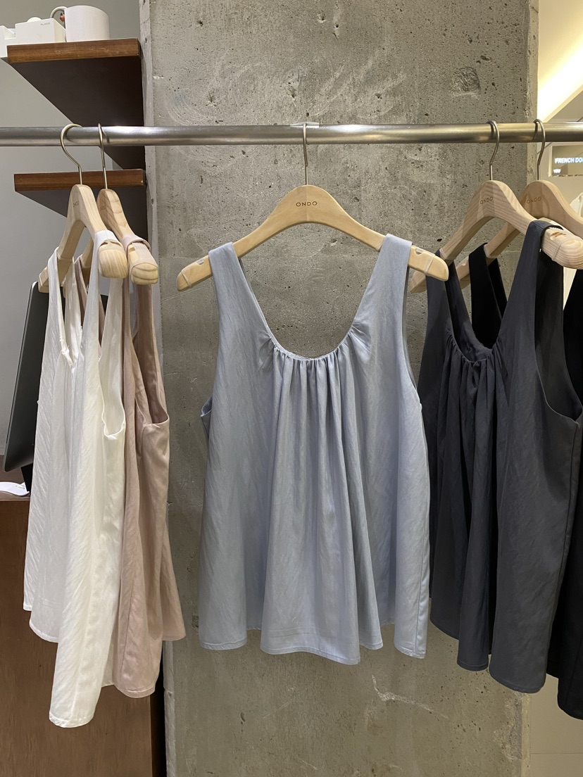ONDO-P韓國直郵女士新品26春夏人氣休閑吊帶背心褶皺無袖ONDO-P吊帶/背心