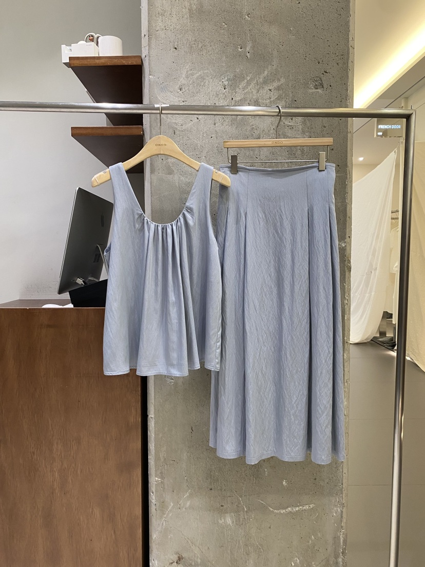 ONDO-P韓國直郵女士新品26春夏人氣休閑吊帶背心褶皺無袖ONDO-P吊帶/背心