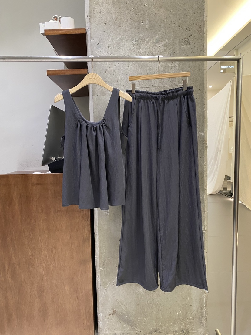 ONDO-P韓國直郵女士新品26春夏人氣休閑吊帶背心褶皺無袖ONDO-P吊帶/背心