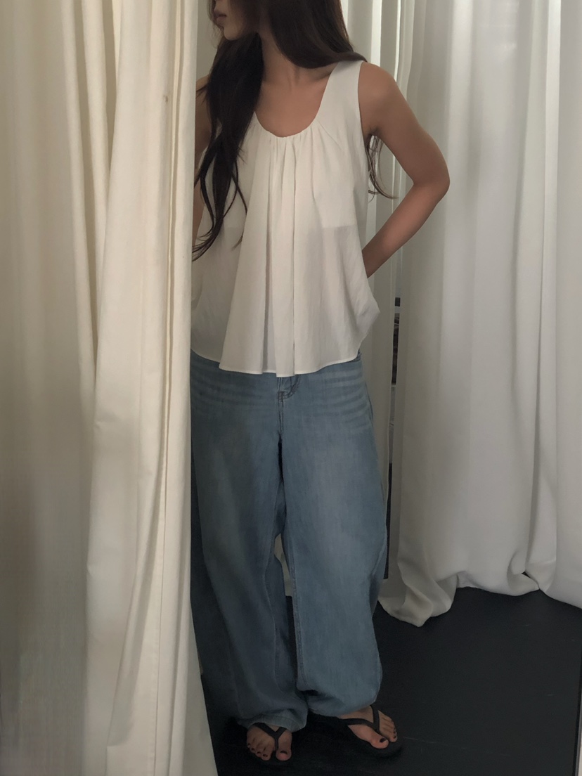 ONDO-P韓國直郵女士新品26春夏人氣休閑吊帶背心褶皺無袖ONDO-P吊帶/背心