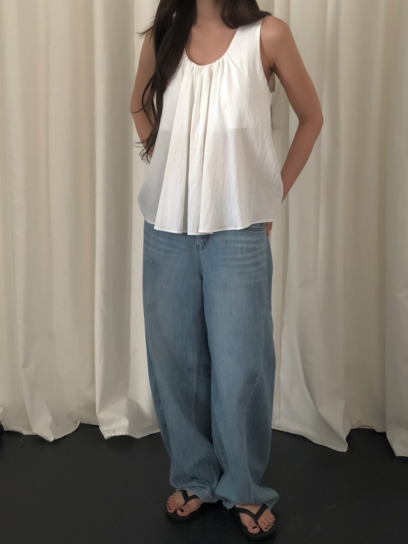 ONDO-P韓國直郵女士新品26春夏人氣休閑吊帶背心褶皺無袖ONDO-P吊帶/背心