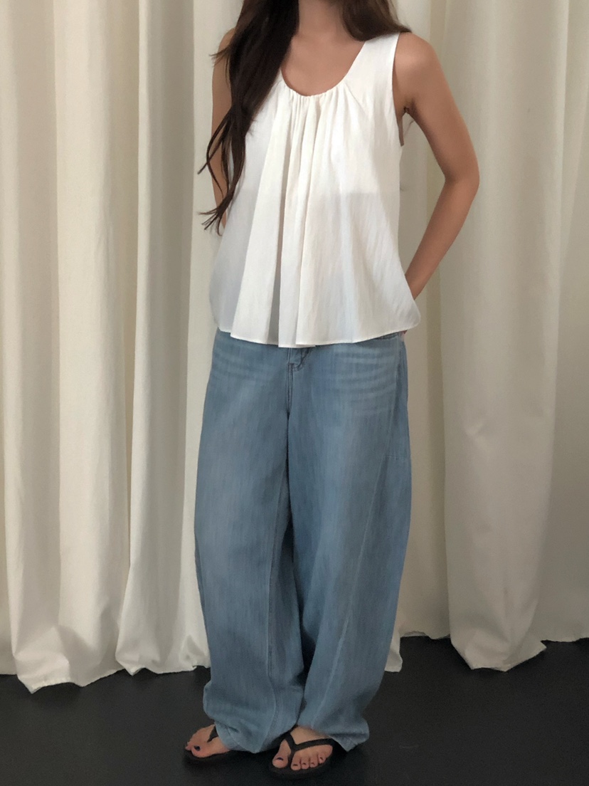 ONDO-P韓國直郵女士新品26春夏人氣休閑吊帶背心褶皺無袖ONDO-P吊帶/背心