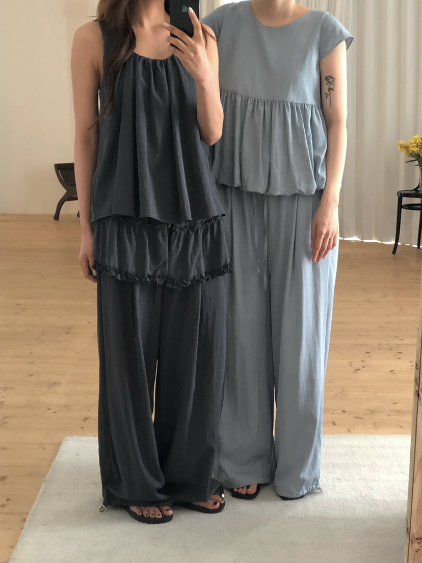 ONDO-P韓國直郵女士新品26春夏人氣休閑吊帶背心褶皺無袖ONDO-P吊帶/背心